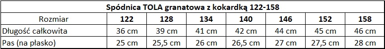 wymiary spódniczka TOLA